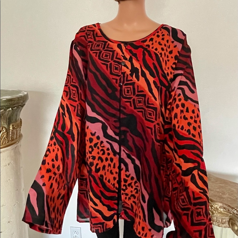 Dalin Plus Size 5X Tunic Designer  Animal Print